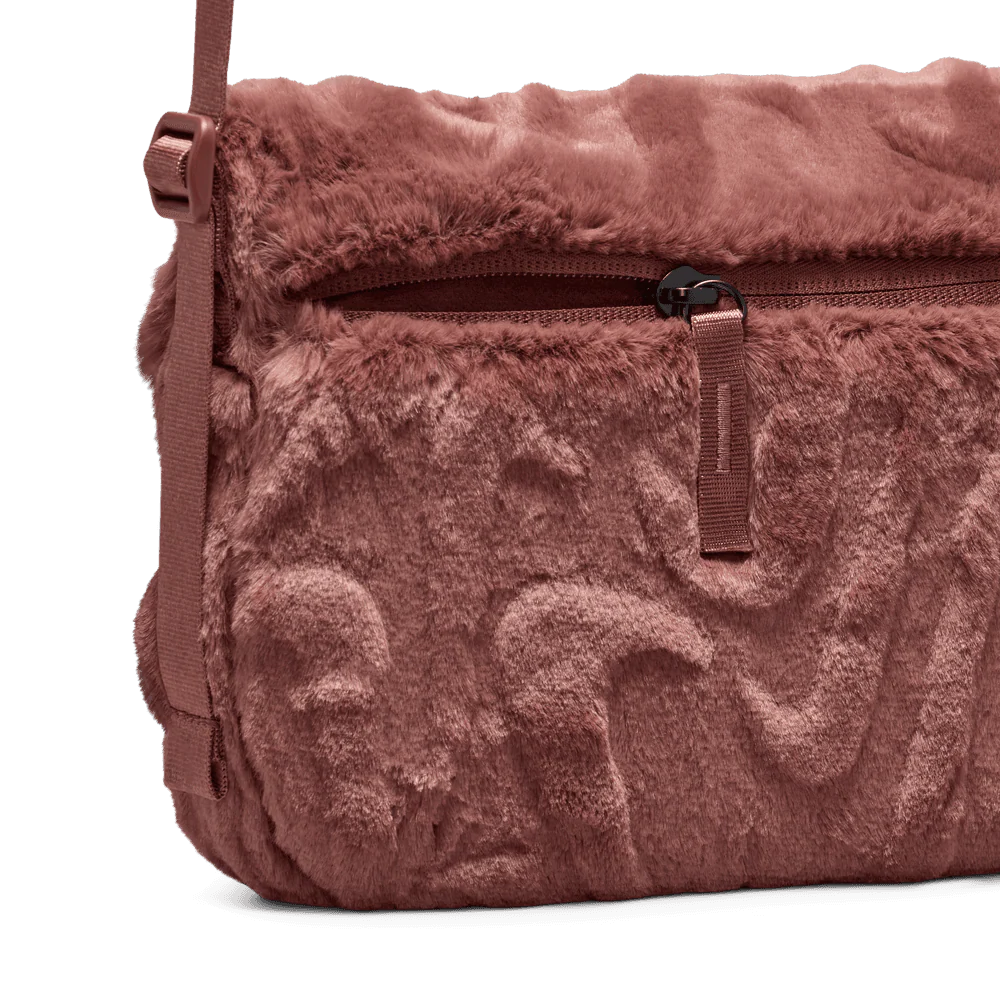 Wmns Nike Sportswear Futura 365 Faux Fur Crossbody Bag 'Red Sepia' - Image 3